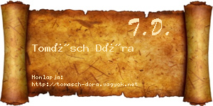 Tomásch Dóra névjegykártya